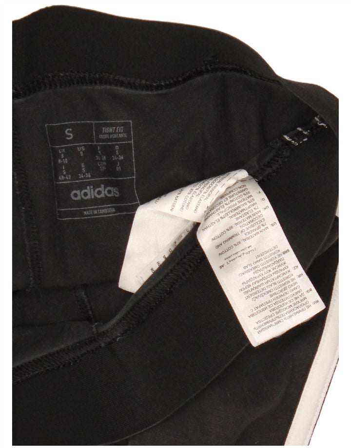 Leggings ADIDAS pentru femei, cu ajustare strânsă, UK 8/10, bumbac negru mic