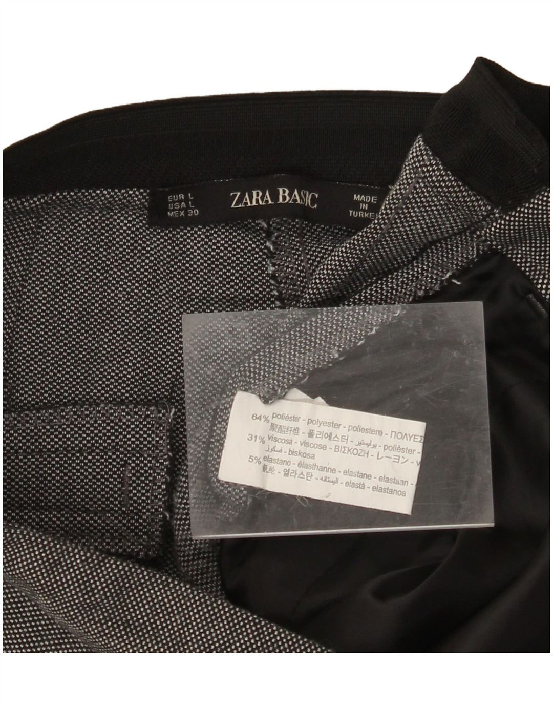 ZARA Womens Slim Chino Trousers Large W30 L27 Grey Spotted Polyester