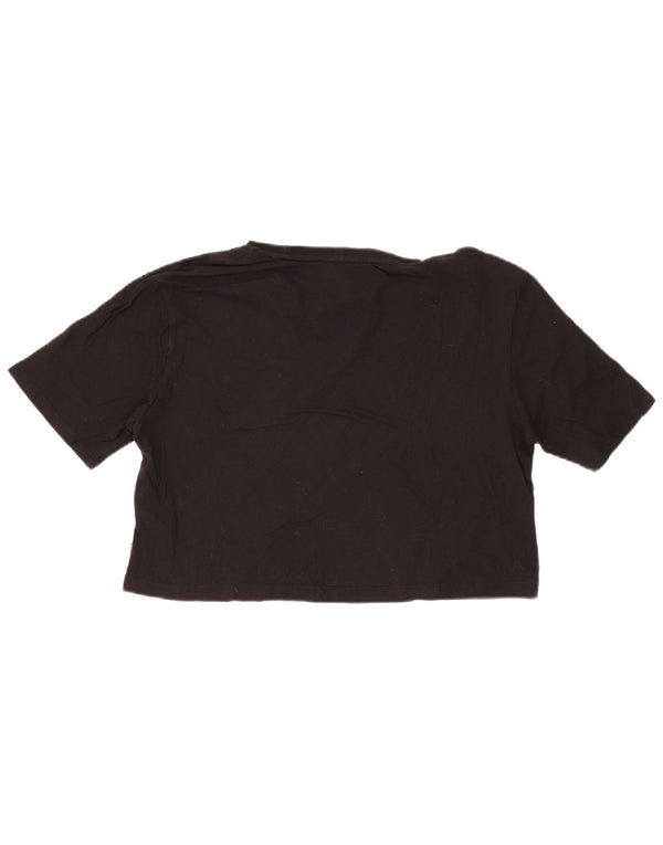 Tricou cu grafic Puma pentru femei Crop Top UK 12 Medium Black Bumbac