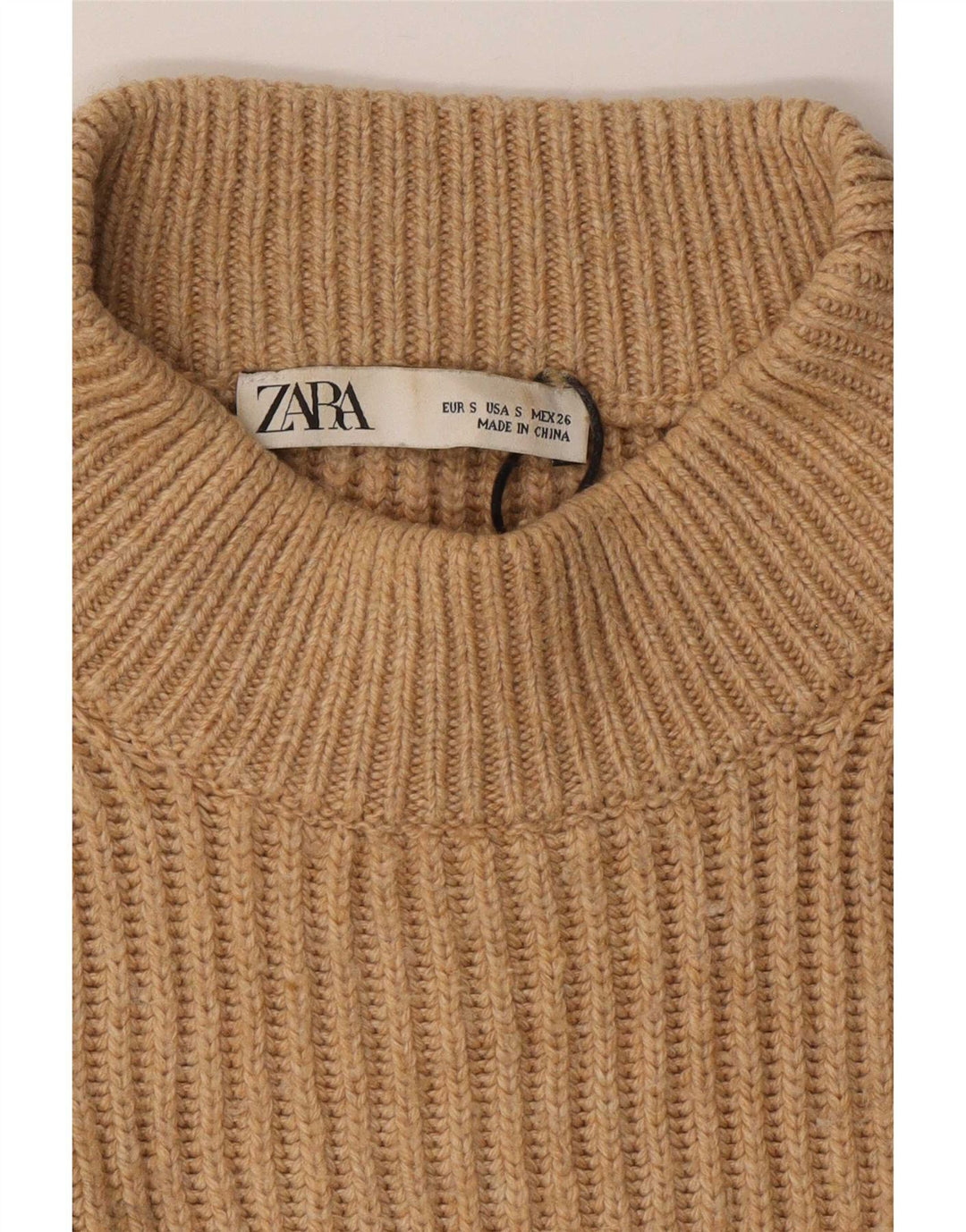 Pulover pentru femei supradimensionat cu gâtul turnat Zara UK 10 mic maro