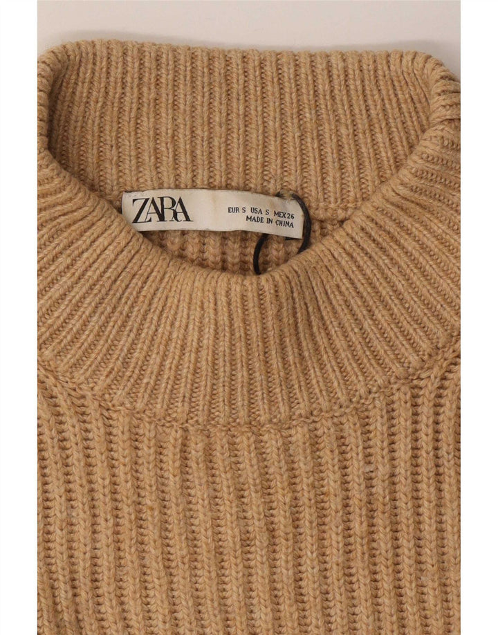 Pulover pentru femei supradimensionat cu gâtul turnat Zara UK 10 mic maro
