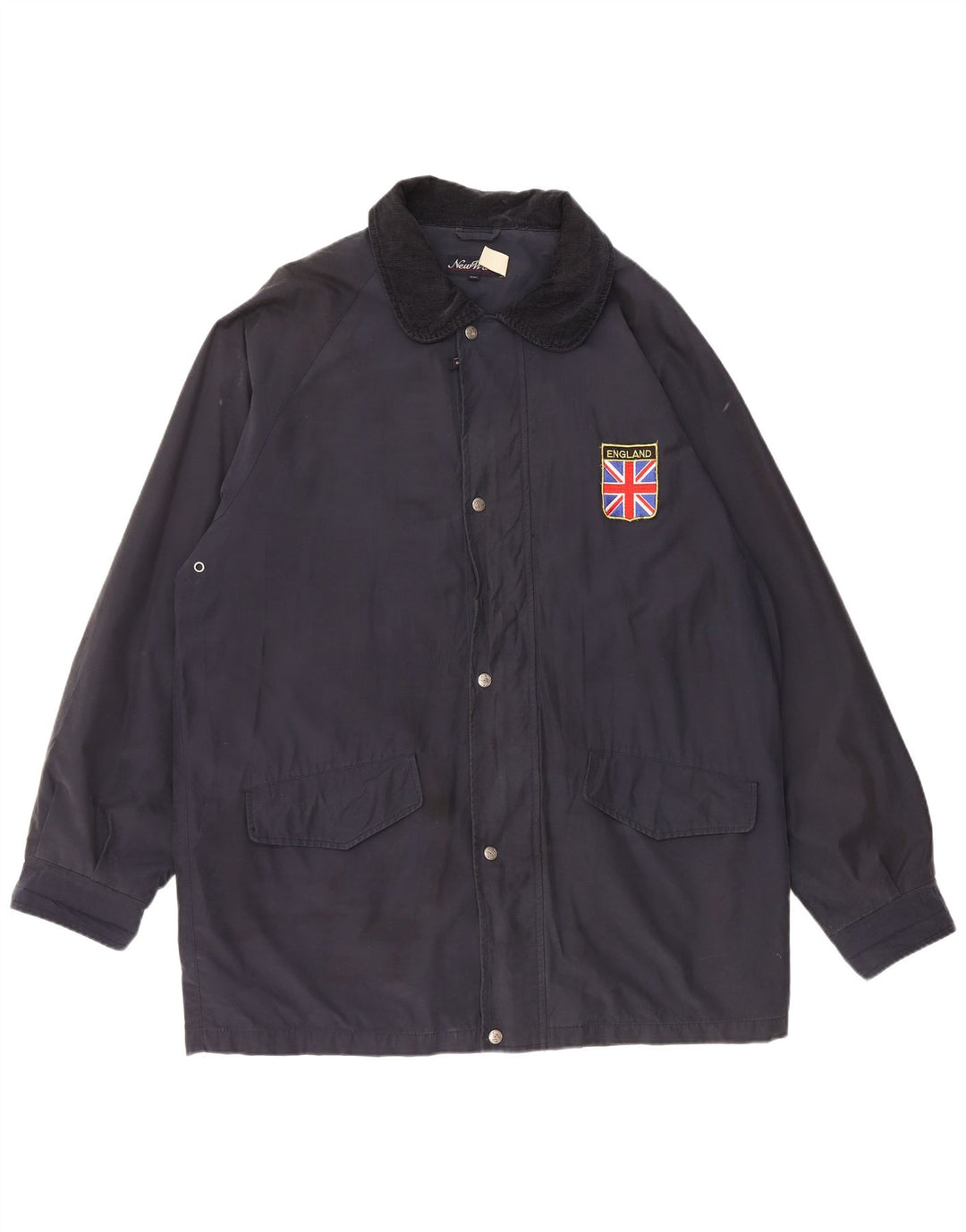 Jachetă de vânt pentru bărbați VINTAGE UK 44 2XL Bumbac bleumarin