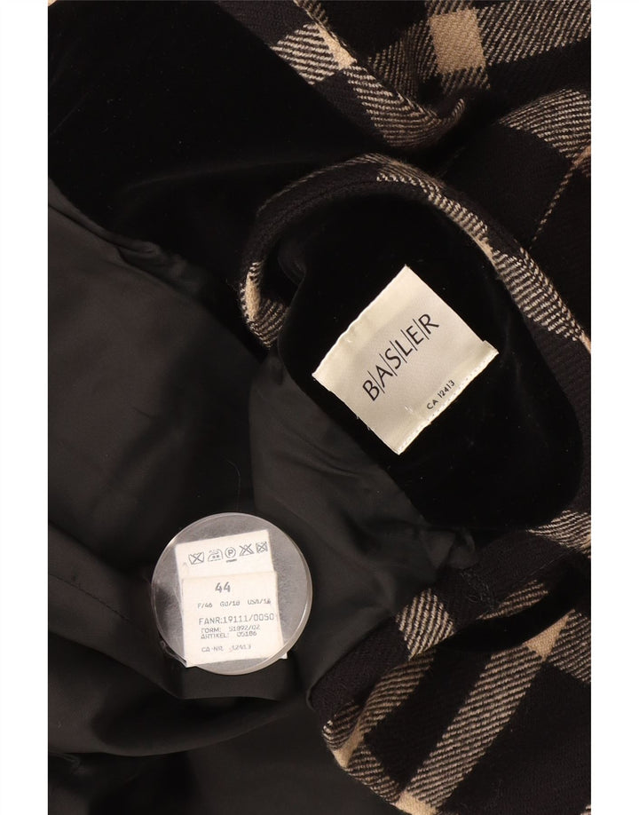 Jachetă Blazer pentru femei Basler, cu 1 nasture, UK 18 XL, lână neagră cu carouri