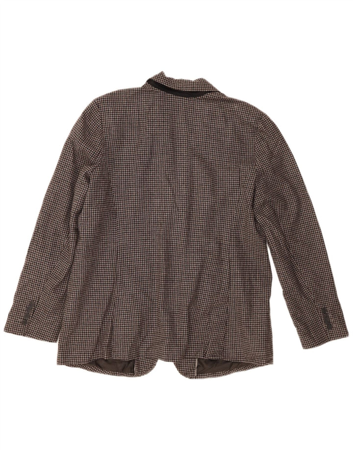 Eddie Bauer Jachetă pentru femei cu 2 nasturi SUA 20 2XL Lână gri Houndstooth