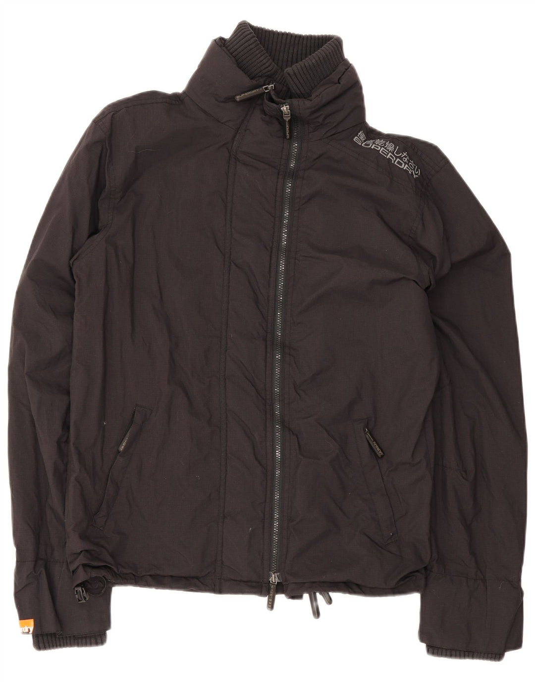 Jachetă de ploaie Superdry pentru femei UK 16, mare, negru, nailon