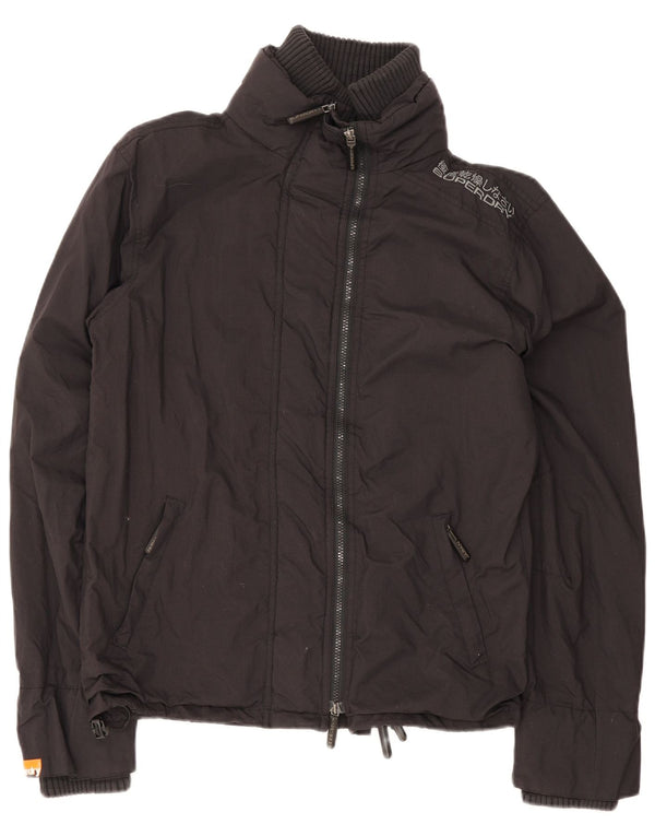 Jachetă de ploaie Superdry pentru femei UK 16, mare, negru, nailon