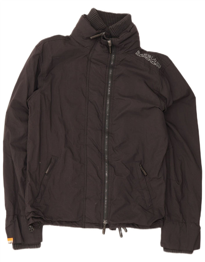 Jachetă de ploaie Superdry pentru femei UK 16, mare, negru, nailon