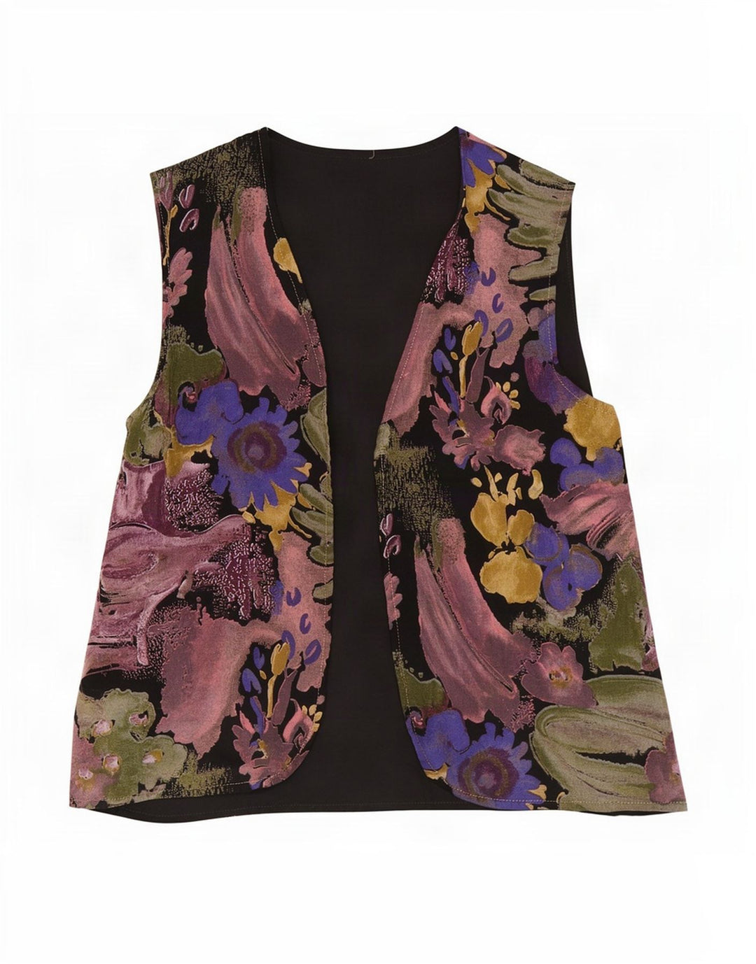 Vestă vintage pentru femei OPEN UK 16, mare, multicoloră, florală