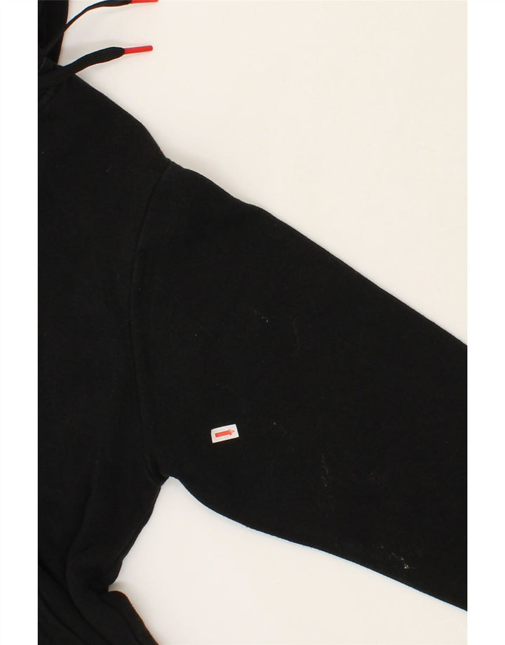 REEBOK Mens Graphic Hoodie Jumper Medium Black Cotton Vintage Reebok and Second-Hand Reebok from Messina Hembry 