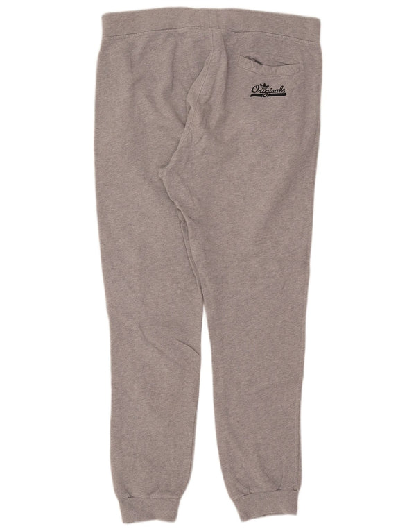 Pantaloni de trening pentru bărbați Adidas Pantaloni de jogging mari, gri bumbac cu pete