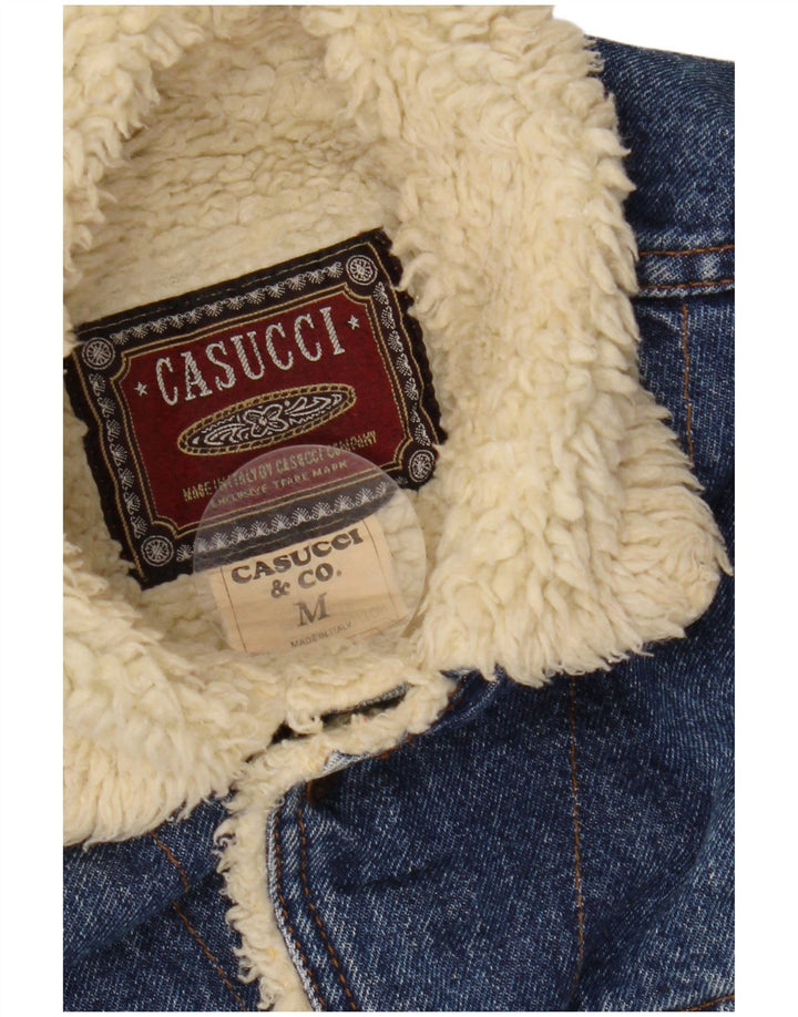 CASUCCI Jachetă de blugi Sherpa pentru bărbați UK 38 Bumbac albastru mediu