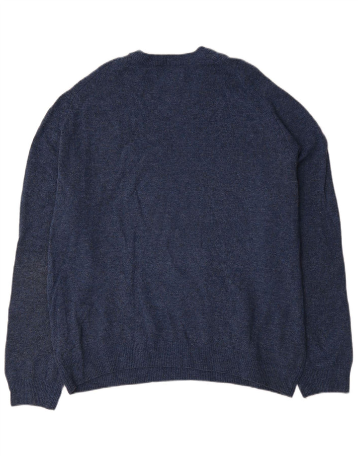 Pulover pentru bărbați Marks & Spencer, cu gât crew, 2XL, albastru marin cu pete