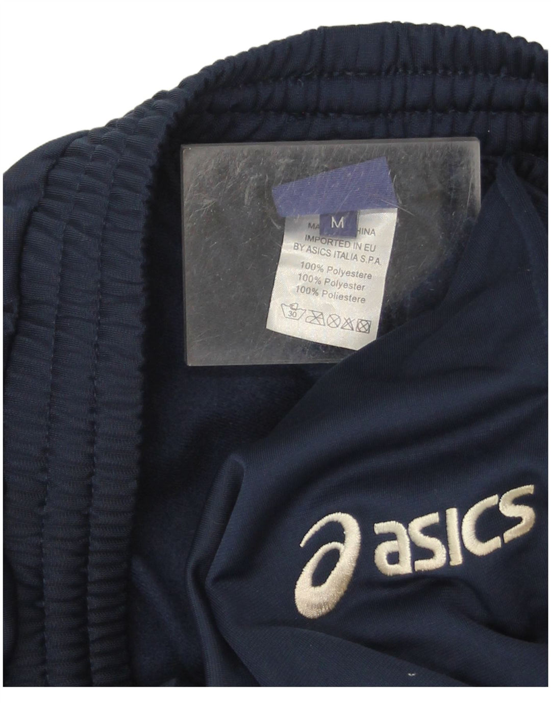 Pantaloni de trening Asics pentru bărbați, poliester mediu bleumarin