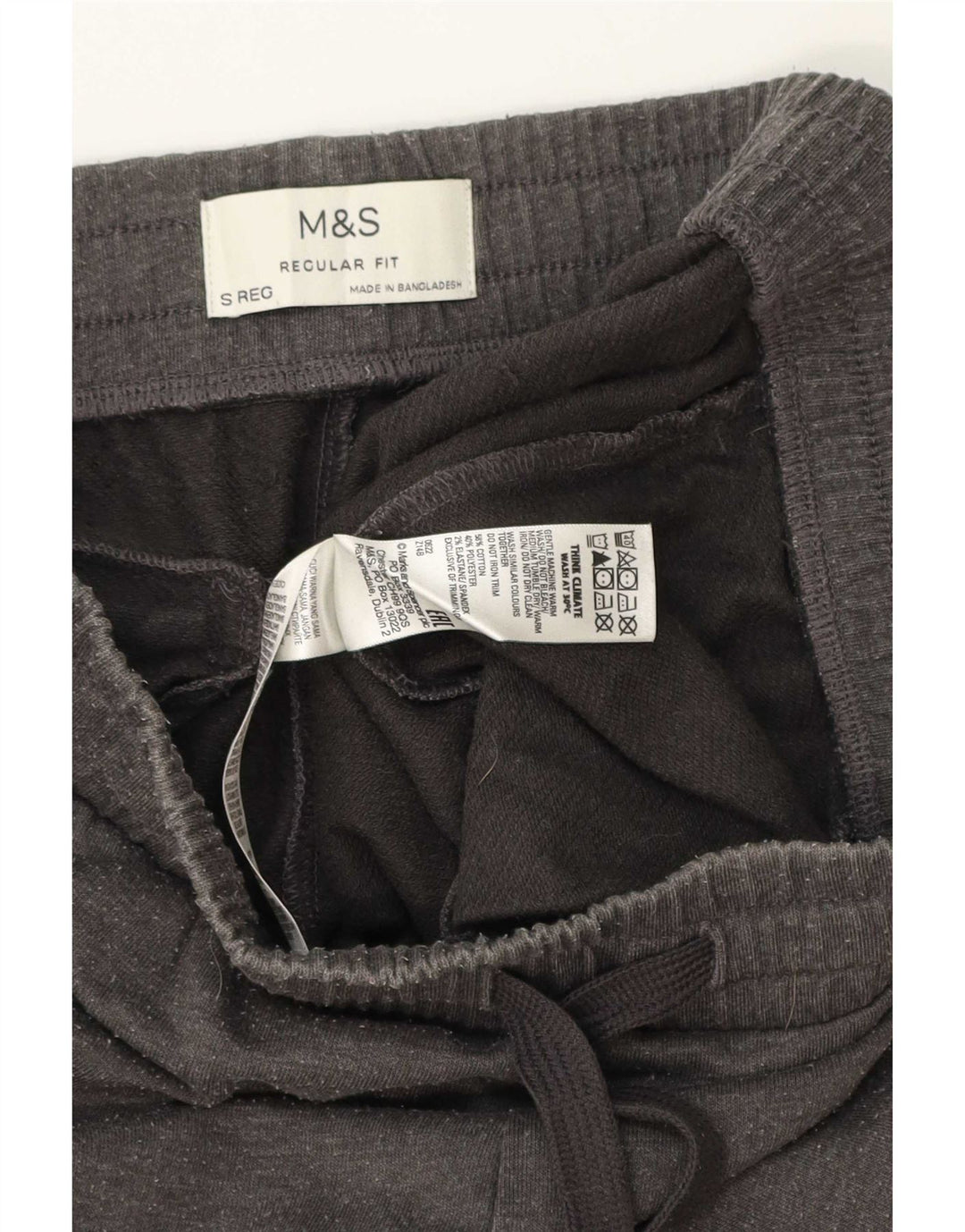 Pantaloni de trening pentru bărbați Marks & Spencer, cu croiala normală, din bumbac gri mic