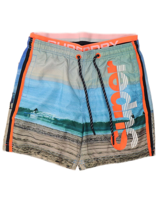 Pantaloni scurți de înot Superdry pentru bărbați cu model abstract grafic mediu multicolor