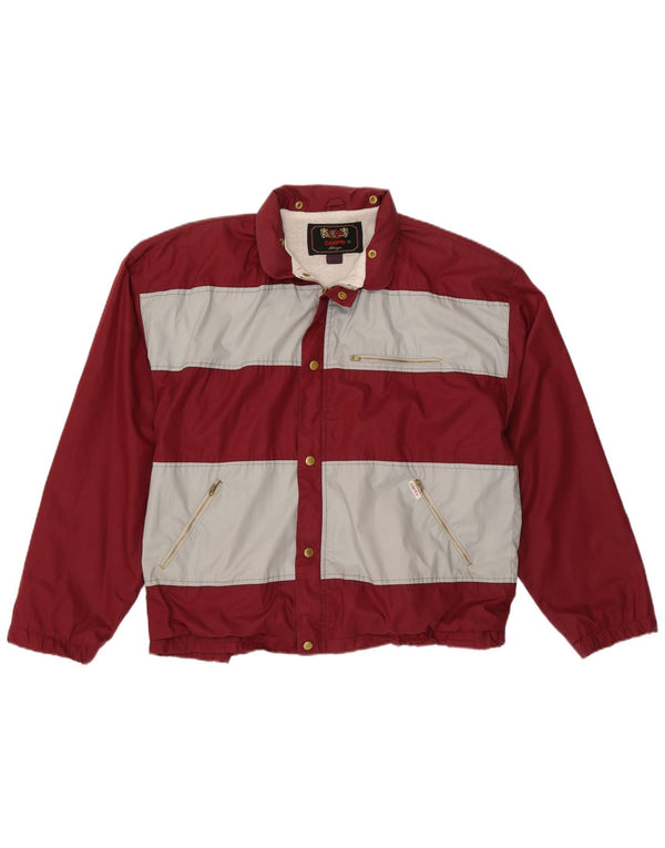 Jachetă bomber cu glugă pentru bărbați CAMPRI UK 40, mare, din poliester cu dungi bordeaux