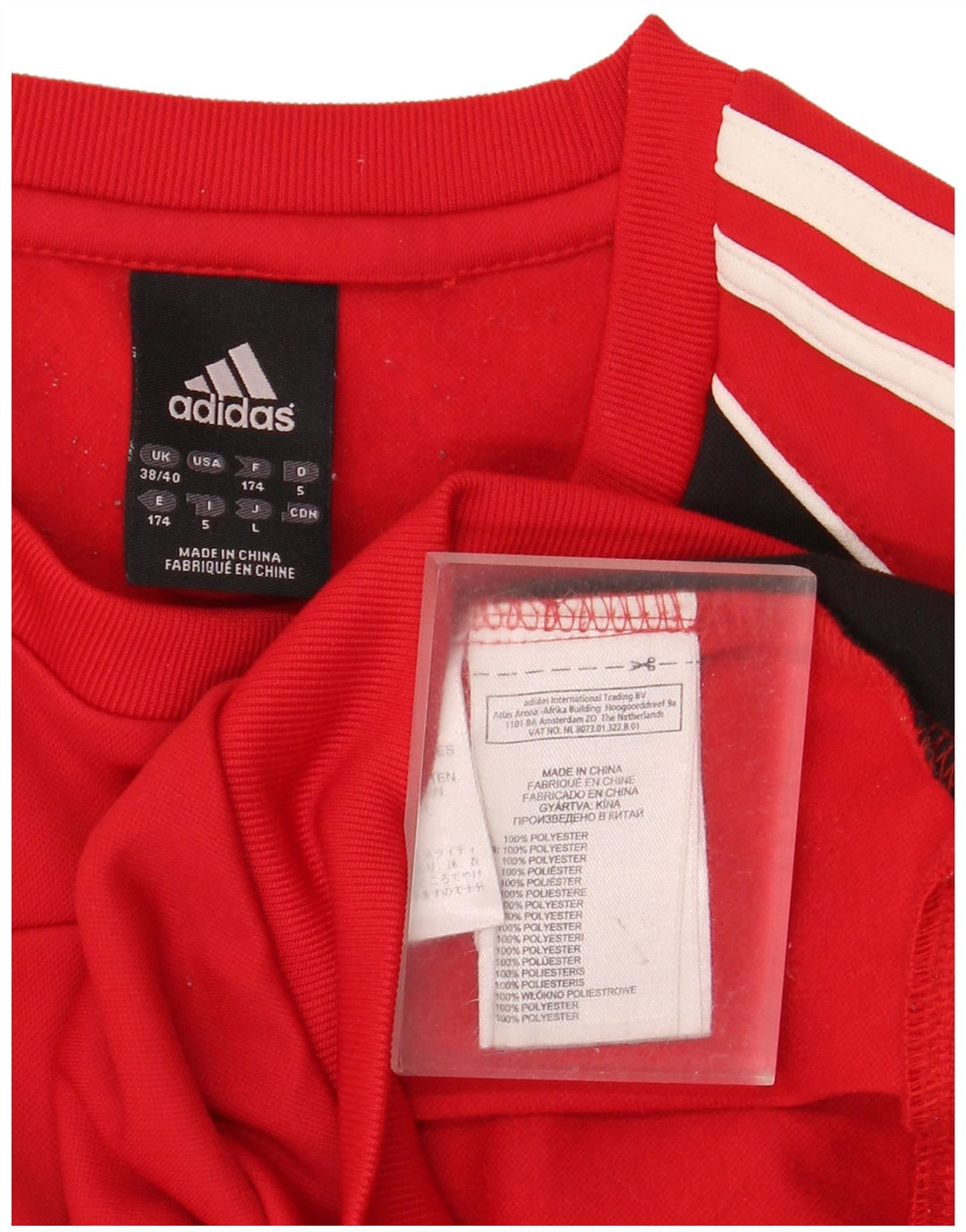 Pulover Adidas pentru bărbați, UK 38/40, roșu mediu, poliester color bloc