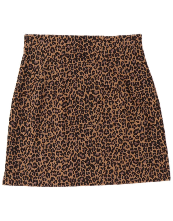 Fusta mini pentru femei Marks & Spencer UK 12 Medium W30 Brown Leopard