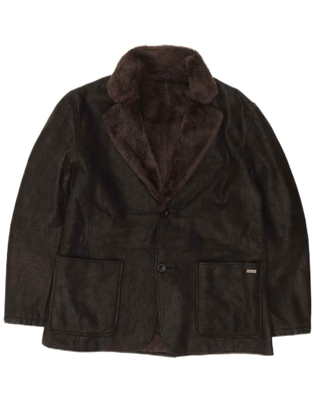 Jachetă pentru bărbați Pierre Cardin cu 2 nasturi Sherpa Blazer UK 40 Large Black