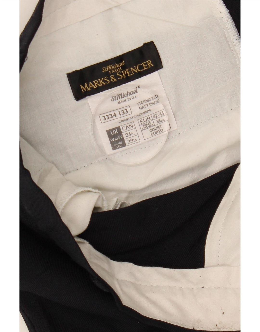 Pantaloni chino drepți pentru bărbați Marks & Spencer L34 L29 Poliester bleumarin