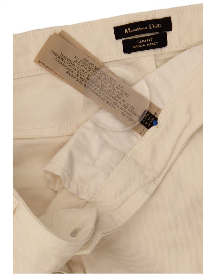 Blugi slim pentru femei Massimo Dutti EU 42 Large W32 L30 Bumbac alb