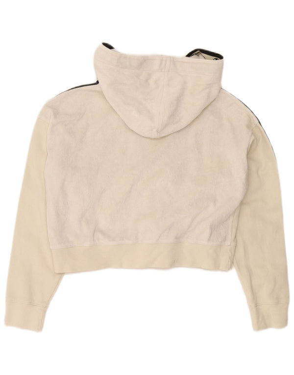 Pulover pentru femei Champion Graphic Crop, cu fermoar, alb mediu, UK 14