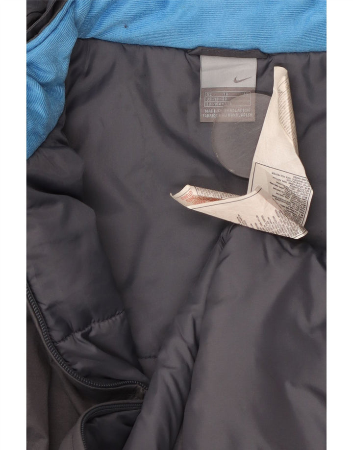 Jachetă de vânt cu glugă Nike pentru băieți 15-16 ani XL, gri, nailon color bloc