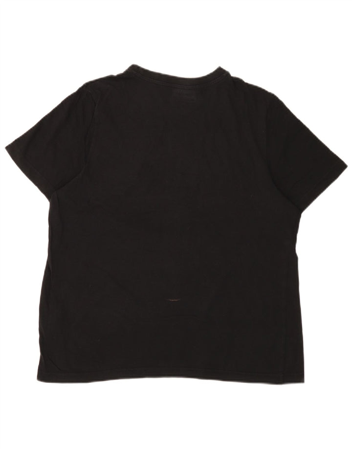 Tricou grafic Kappa pentru femei Top UK 14 Medium Black Bumbac