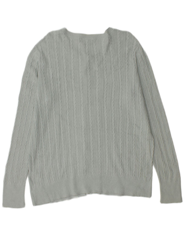 Pulover cardigan pentru femei Eddie Bauer UK 18 XL Bumbac albastru