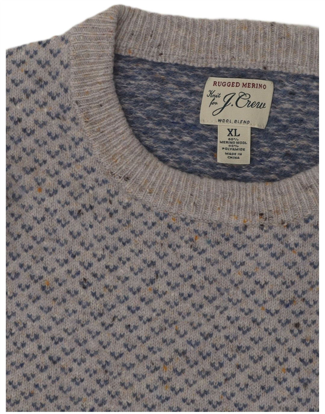 J. CREW Pulover pentru femei cu decolteu cu barca UK 18 XL Blue Fair Isle Lână
