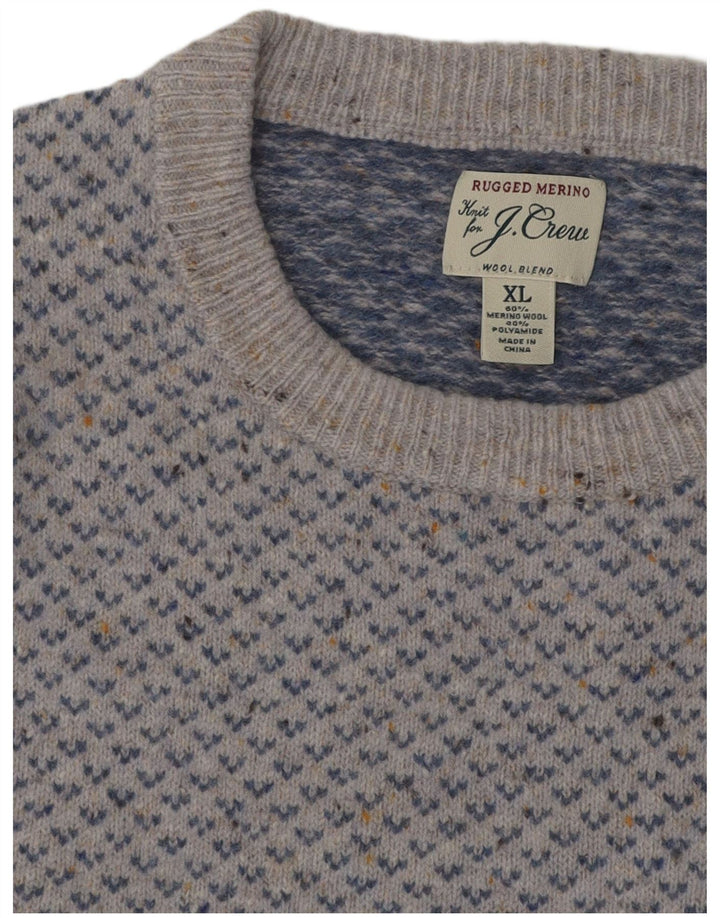 J. CREW Pulover pentru femei cu decolteu cu barca UK 18 XL Blue Fair Isle Lână