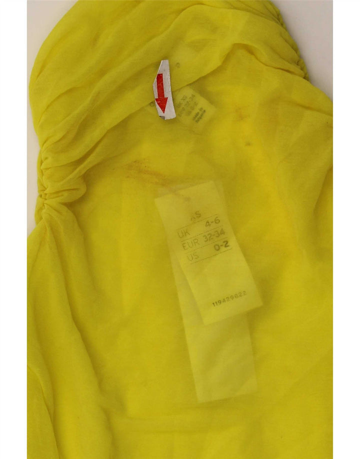 Topshop pentru femei, cu un umăr, transparent, UK 4/6 XS, poliester galben