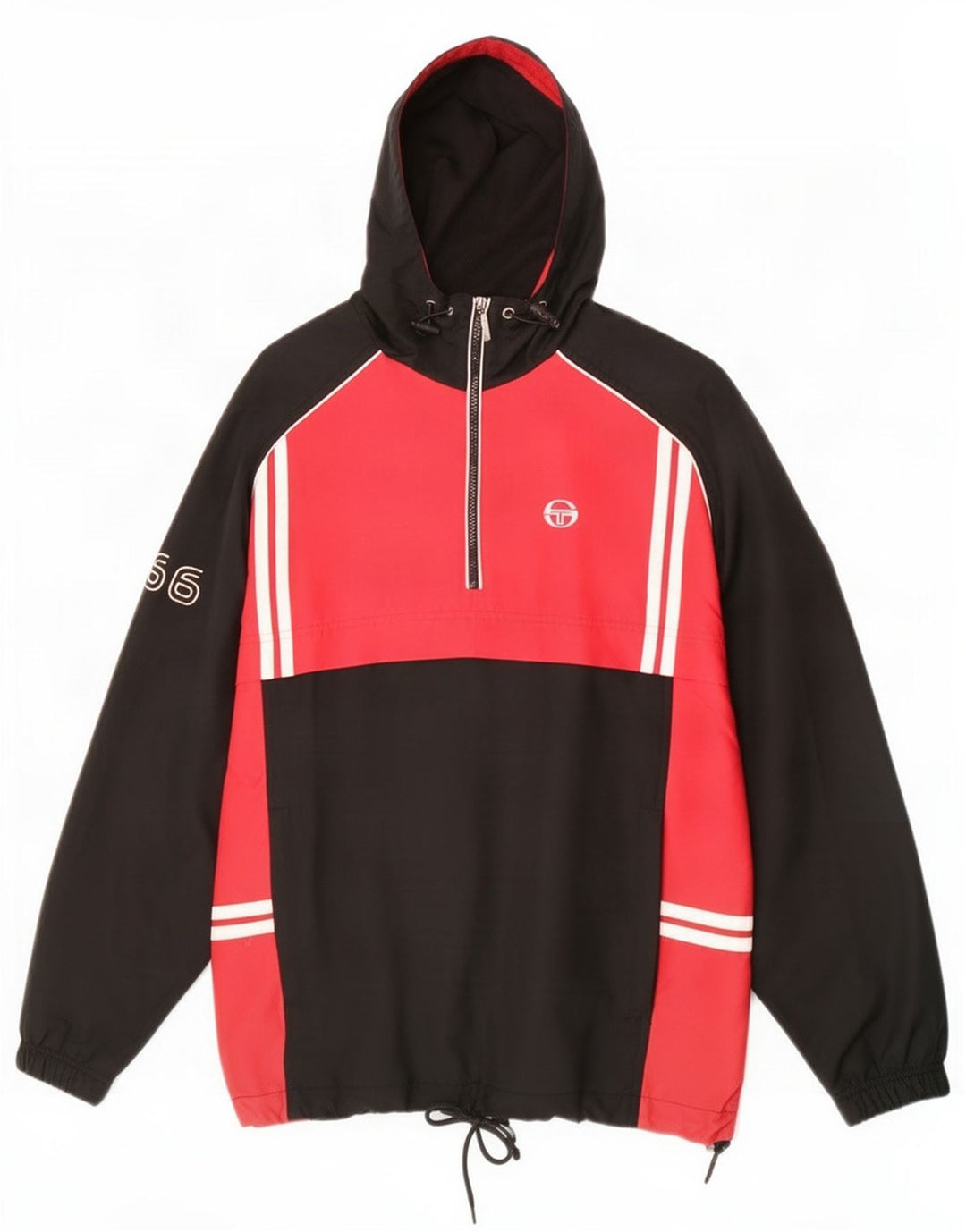 Sergio Tacchini Trening cu glugă pentru bărbați. Jachetă mare, neagră, color block