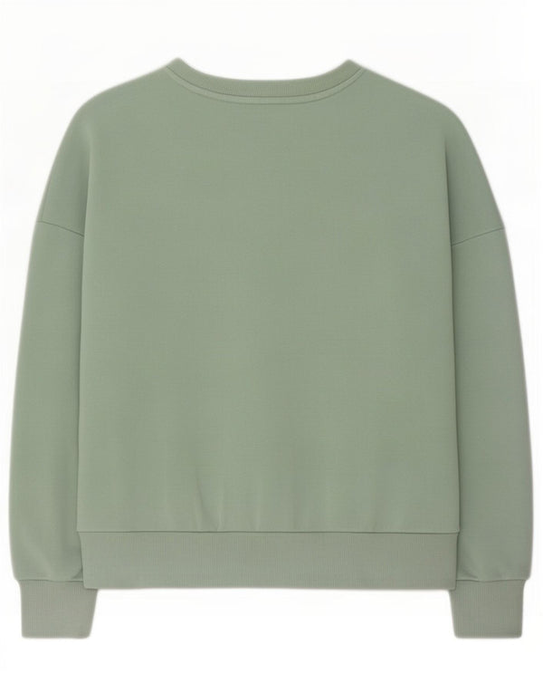 Pulover cu grafic supradimensionat Adidas pentru femei UK 14 Bumbac verde mediu