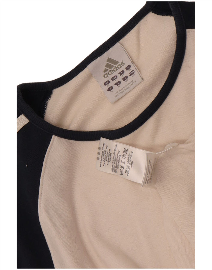 Top pentru bărbați Adidas cu mânecă lungă XL, alb, din bumbac color bloc
