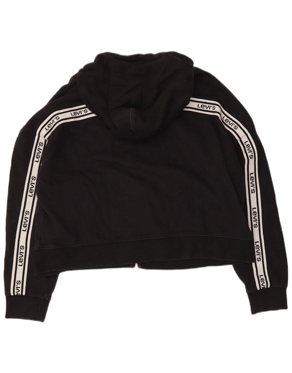 Pulover Levi's Oversized Crop Zip Hoodie pentru femei UK 16 Large Black