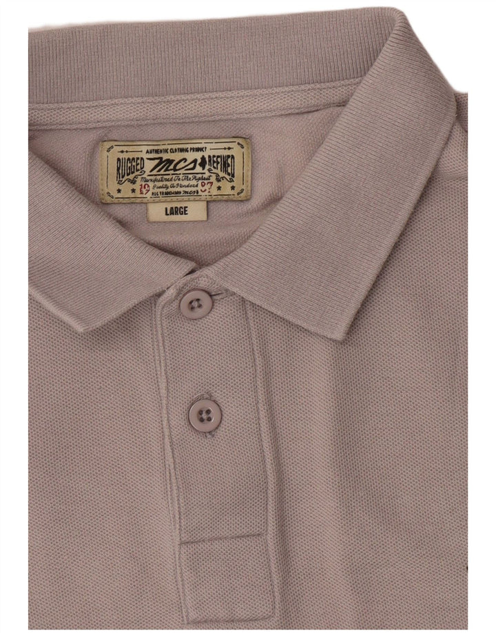 Tricou polo cu mânecă lungă Marlboro Classics pentru bărbați, mare, gri
