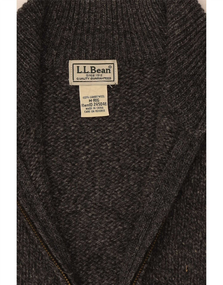 Pulover cardigan pentru bărbați L.L.Bean, lână de miel, gri mediu