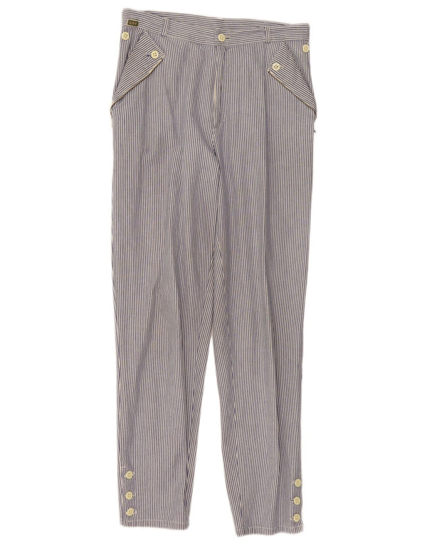 Pantaloni vintage slim casual pentru femei W28 L28 Blue Pinstripe