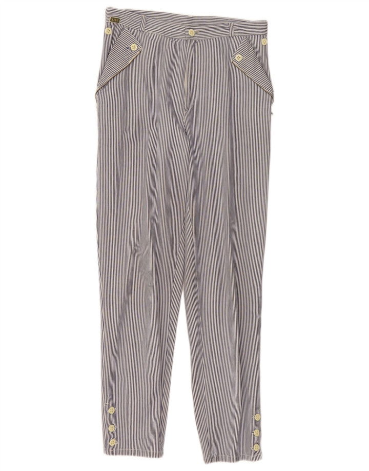 Pantaloni vintage slim casual pentru femei W28 L28 Blue Pinstripe