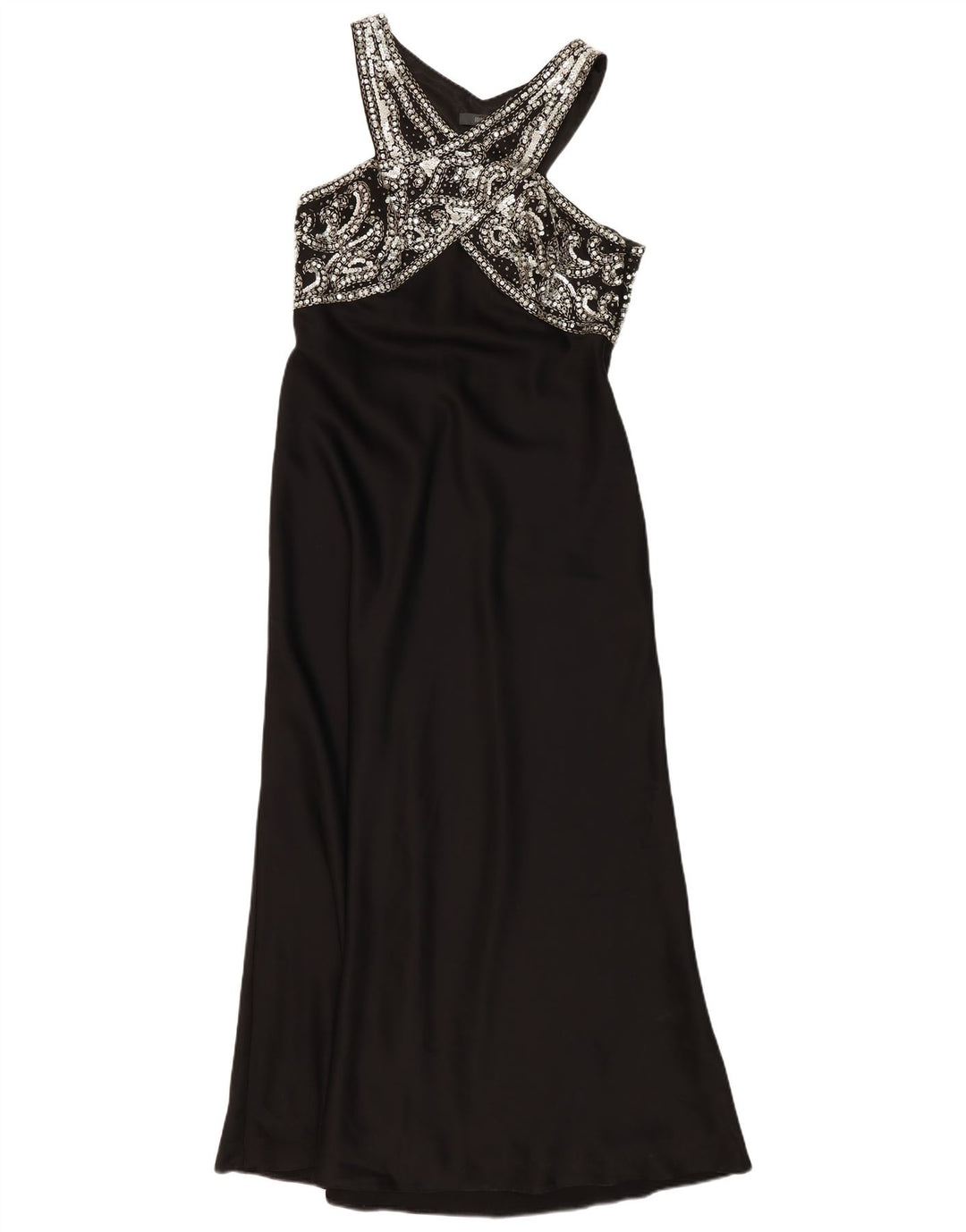 Rochie de damă vintage Halter UK 14 Medium Black