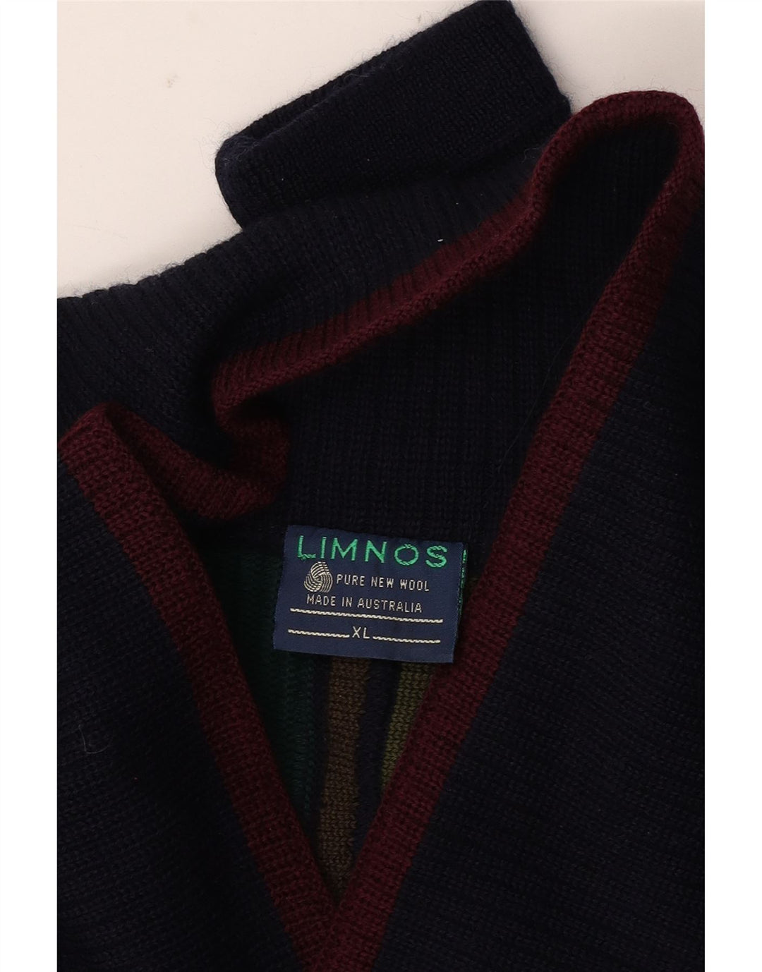 Pulover pentru bărbați Limnos cu gât șal, XL, lână geometrică multicoloră