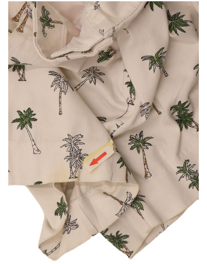 Pantaloni scurți chino pentru femei Zara Medium W28 Bumbac Floral Alb