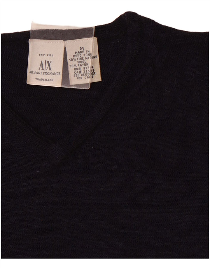 ARMANI EXCHANGE Pulover cu decolteu în V pentru femei UK 12 Medium Bleumarin