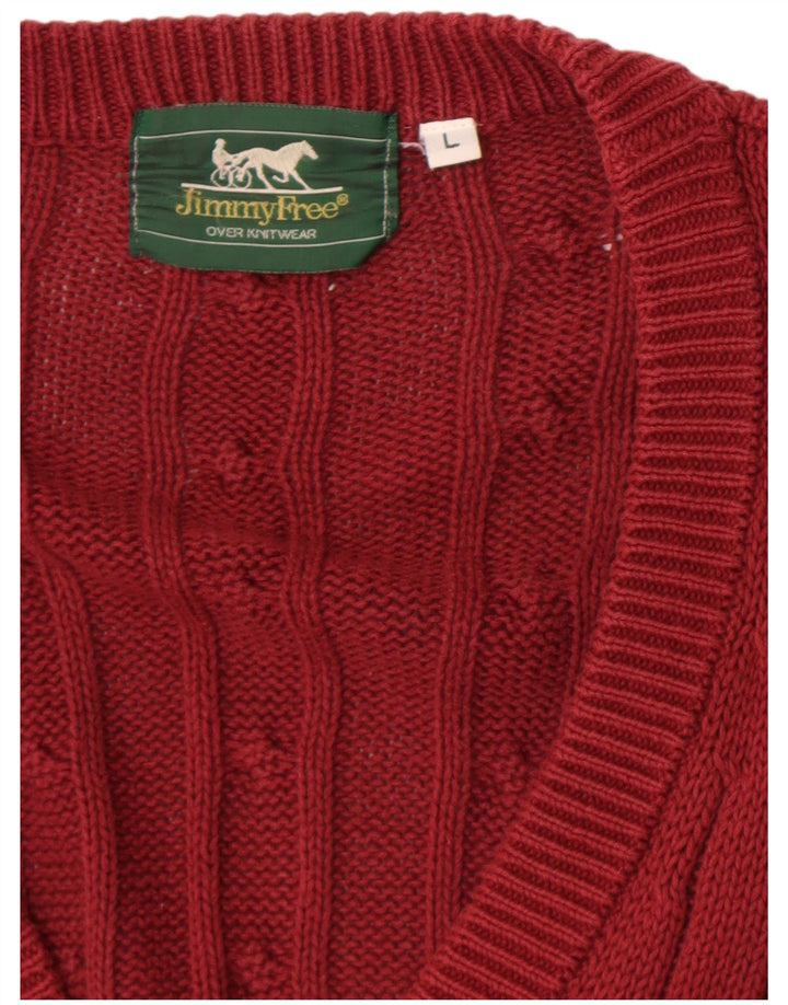 Pulover Cardigan Bărbați VINTAGE Mare Bordeaux