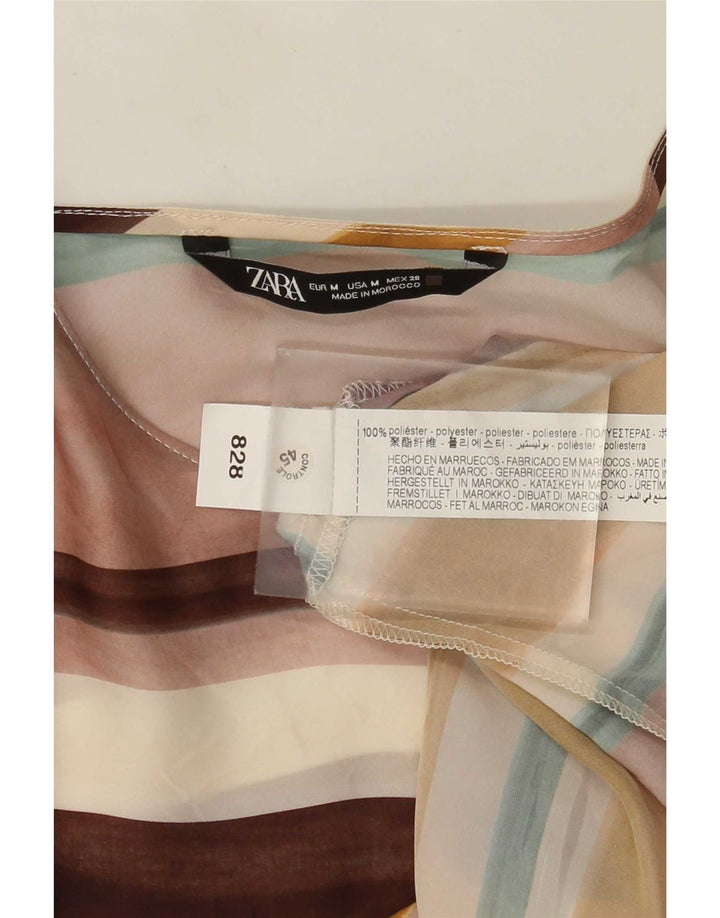 Bluză cu mânecă lungă pentru femei Zara UK 12 Medium, multicoloră, cu dungi