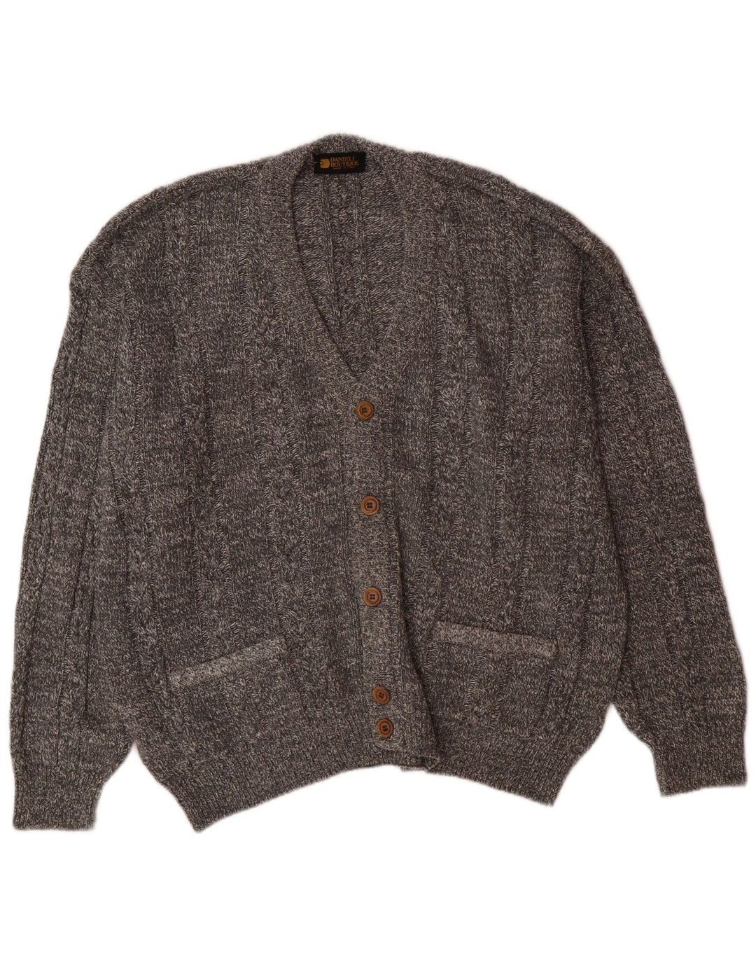 Pulover cardigan vintage pentru bărbați IT 52 mare, gri, bumbac cu pete, clasic