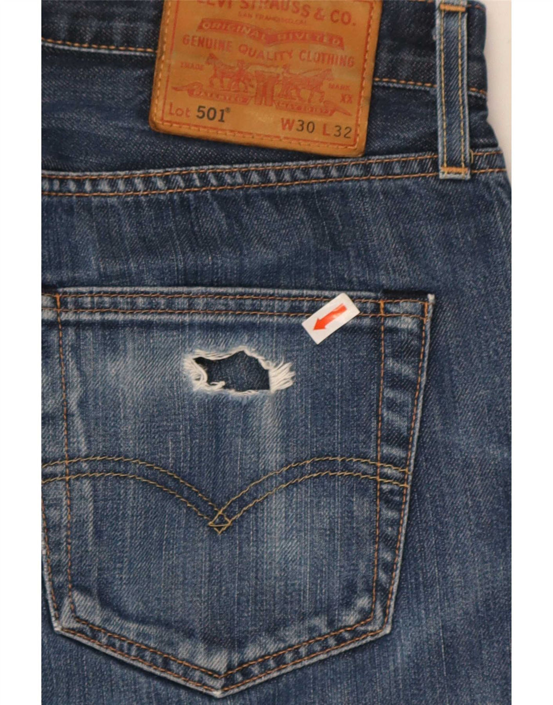 Blugi drepti pentru bărbați Levi's 501 W30 L32 Bumbac albastru