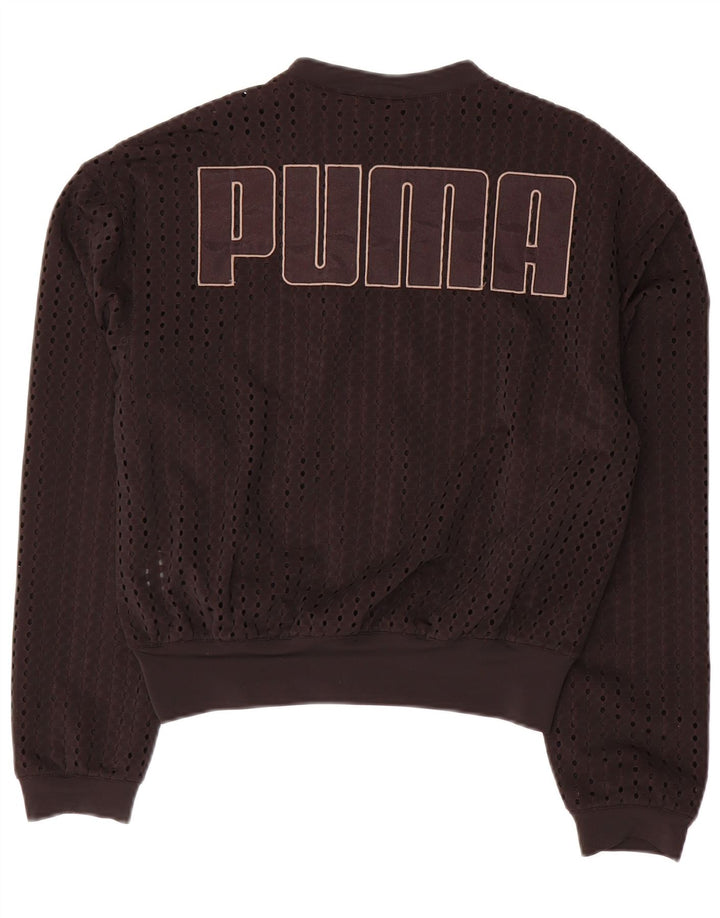 Jachetă de trening oversized Crop Graphic pentru femei PUMA UK 10 Small Black