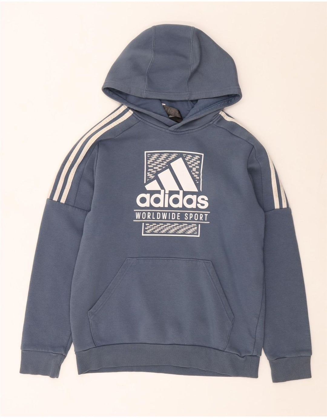 Pulover ADIDAS pentru băieți, cu grafică, 13-14 ani, bumbac albastru